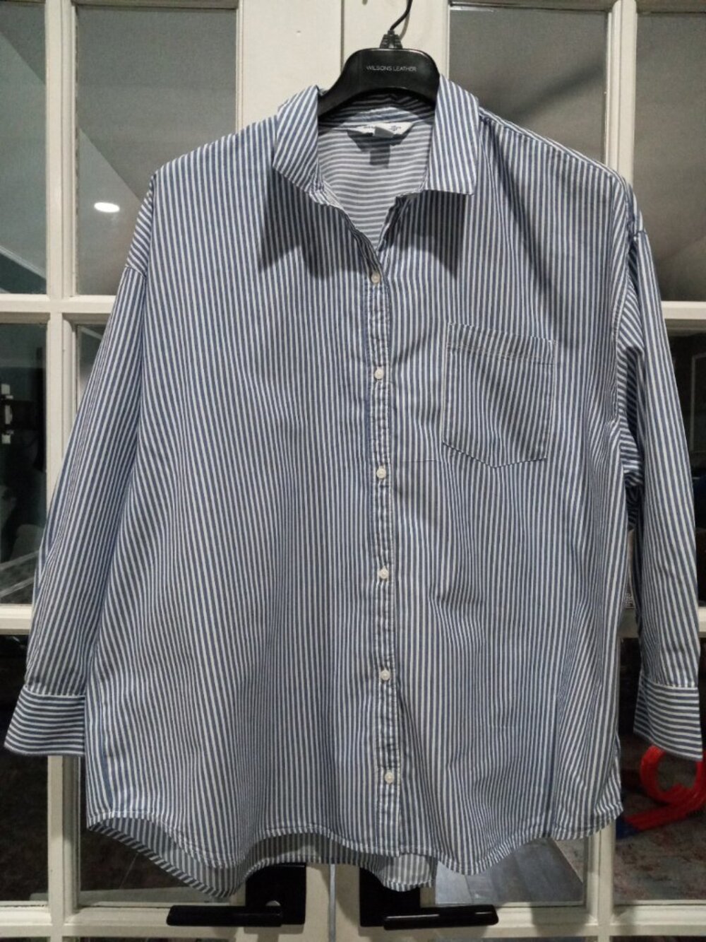OLD NAVY Blue/White stripe Oversized Boyfriend Shirt